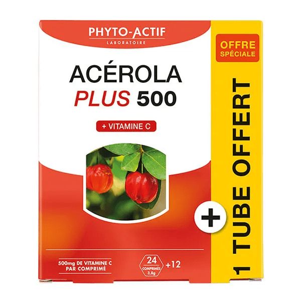 Phyto-Actif, Acerola plus 500 + 1 tube offert, 36 comprimés 4