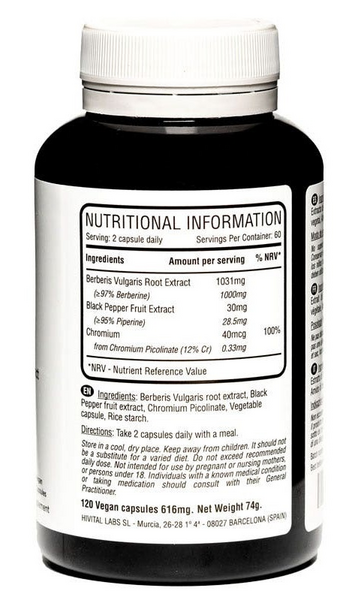 Hivital Berberina 1000mg 120 Cápsulas