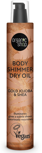 Organic Shop Aceite Seco Body Shimmer Jojoba Dorada y Karité 100 ml