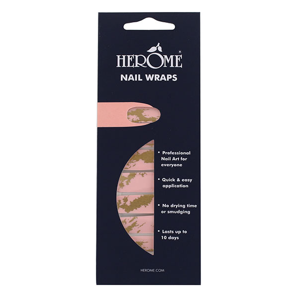 Nail Wraps pink et gold marble