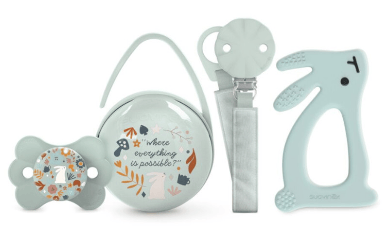 Suavinex Wonderland Set Chupete + Chupetero + Portachupetes + Mordedor Verde