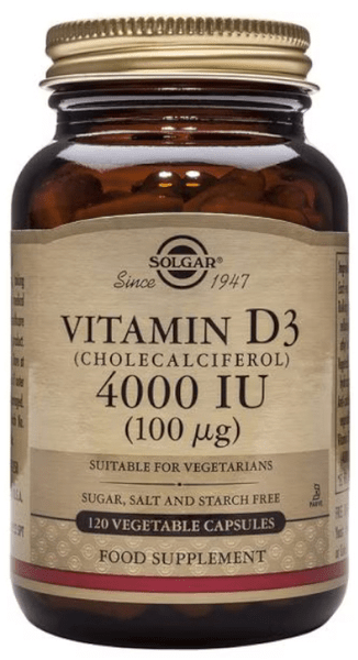 Solgar Vitamina D3 4000 Ui 100Mcg 120 Cápsulas Vegetales