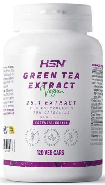HSN Extracto de Té Verde (25:1) 500Mg 120 Cápsulas Vegetales
