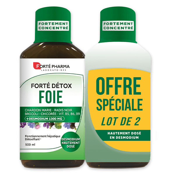 Forté Détox Foie Desmodium Radis noir Lot 2x 500ml 3