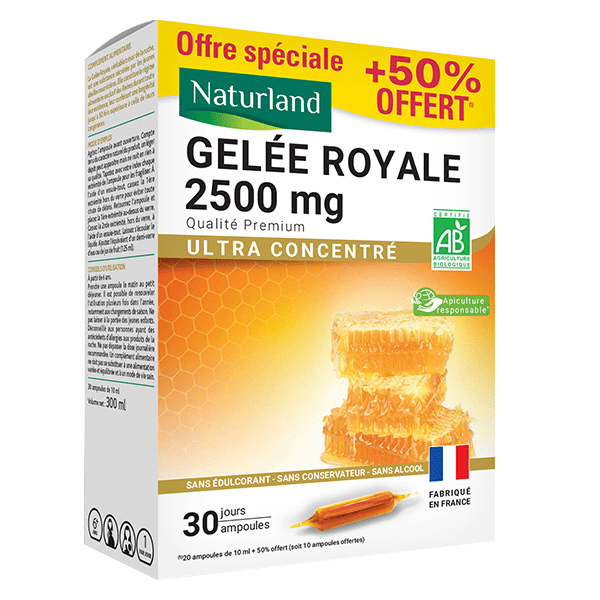 GELEE ROYALE BIO 2500mg 20 AMP.x10ML + 10 AMP. x 10ML OFFERTES 3