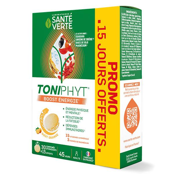 Santé verte Toniphyt boost enérgie orange effervescents vitamines 30 comprimés + 15 offerts 4