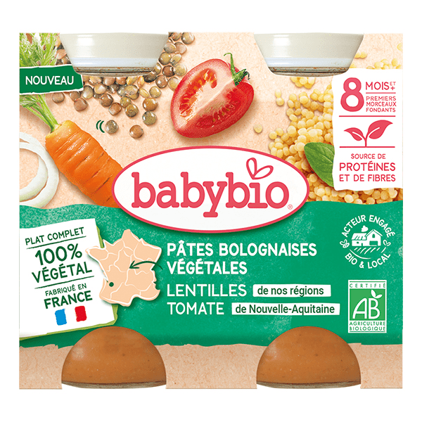 Pâtes Bolognaises Végétales Carottes Lentilles Tomates Bio 400g 5