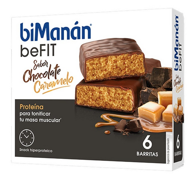 BiManán BeFit Barritas Chocolate Y Caramelo 6uds