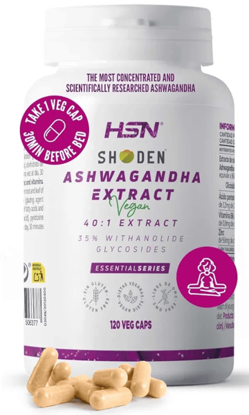 HSN Extracto de Ashwagandha Shoden® (40:1) 240Mg 120 Cápsulas Vegetales