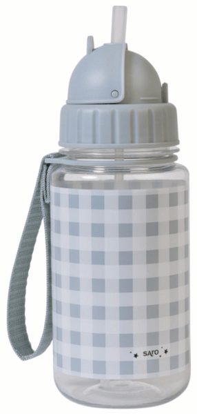 Botella con Pajita y Colgador Vichy 400 ml