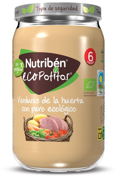 Nutribén EcoPotitos Verduras De La Huerta Con Pavo Ecológico 235g