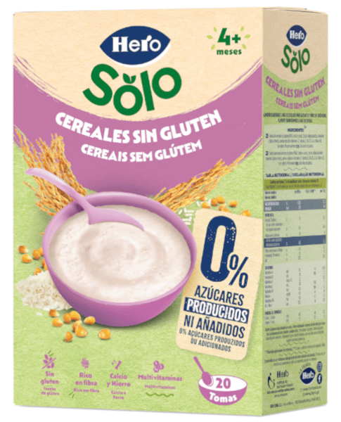 Hero Solo Papilla 8 Cereales Sin Gluten +4m 340 gr