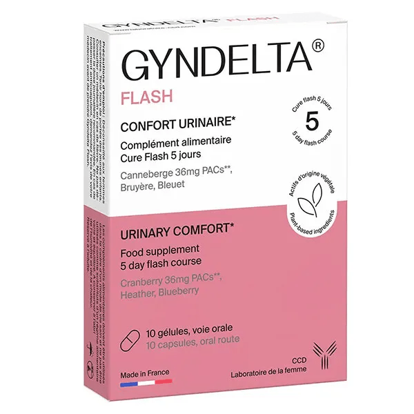 Gyndelta® Flash+ Confort urinaire 10 gélules