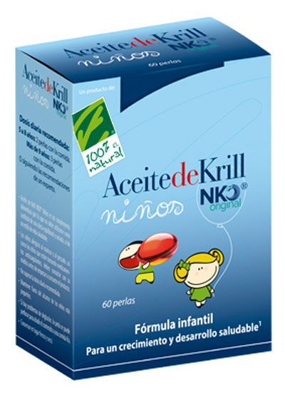 100% Natural Aceite De Krill NKO Original Niños 60 Perlas