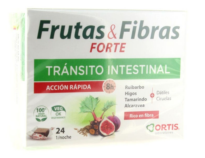 Ortis Fruta Y Fibra Forte Tránsito Intestinal 24 Cubos