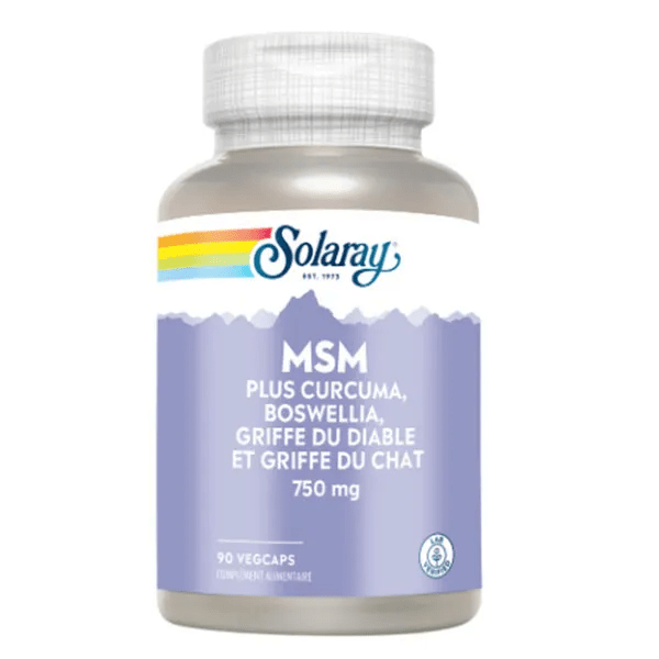 MSM Curcuma Boswellia Harpago et Griffe du chat 90 Capsules 2