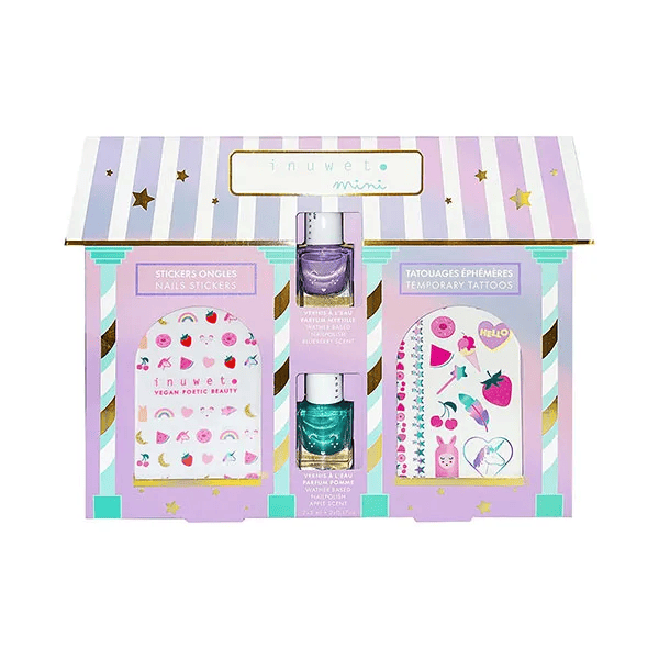 My Little Beauty House Coffret vernis à ongles enfant 2x5ml + stickers ongles + tatoos