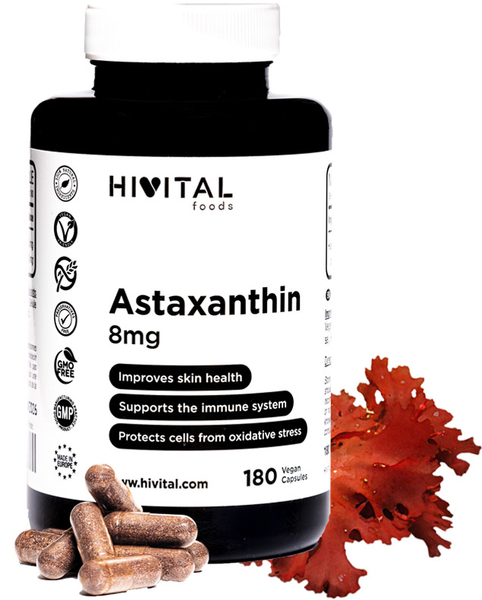 Hivital Astaxantina 8 Mg 180 Cápsulas Veganas