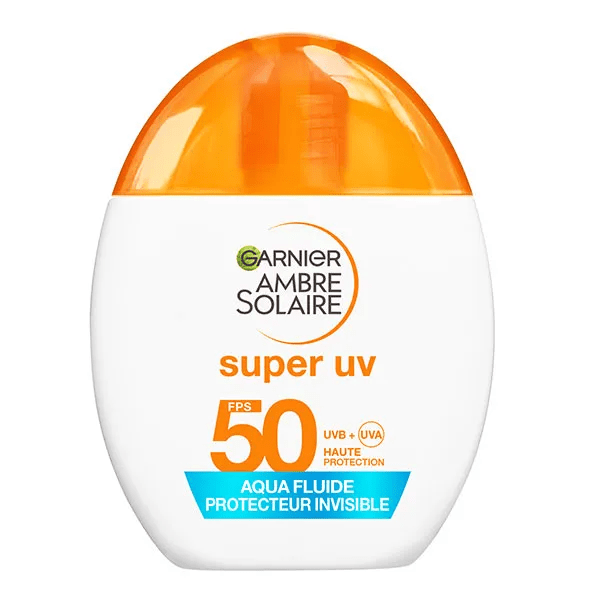 Ambre Solaire Super UV Visage Aqua Fluide SPF50 Invisible  Acide Hyaluronique 40ml