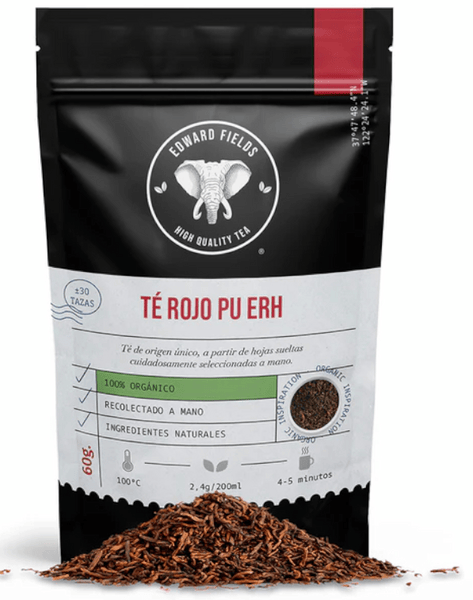 Edward Fields Tea Té Rojo Pu Erh Ecológico Granel 60 gr