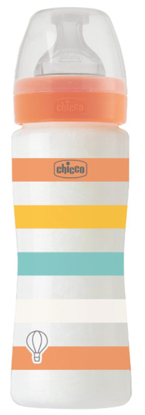 Chicco Biberón WellBeing Flujo Rápido Naranja +4m 330 Ml