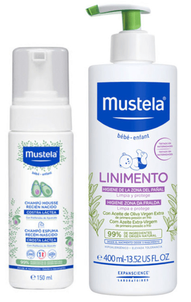 Mustela Champú Mousse Recién Nacido 150 ml + Linimento Higiene Zona del Pañal 400 ml