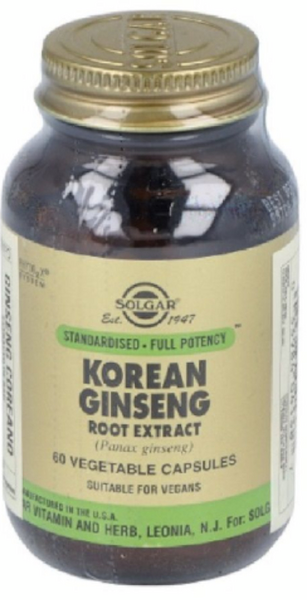 Solgar Ginseng Coreano Extracto De Raíz 60 Cápsulas Vegetales