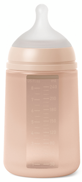 Suavinex Colour Essence Biberón Botella Silicona Flujo M Nude +3m 240 ml