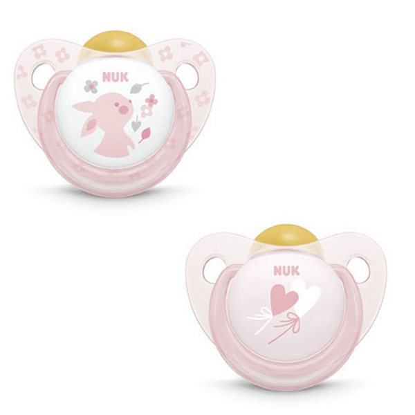Nuk Classic Chupete de Látex Baby Rose Talla 1 Color ROSA 2 uds