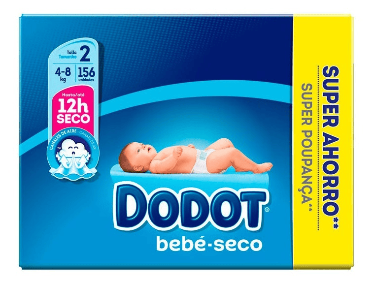 Dodot Bebé Seco Pañal Super Ahorro T2 156 Uds
