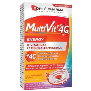 Multivit 4G Energy Forté Pharma 30 comprimés bicouches