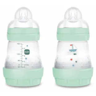 MAM Easy Start Anti-colic Slow Flow Baby Bottle, Bright Blue, 0-2 months, 160 ml, 2 units