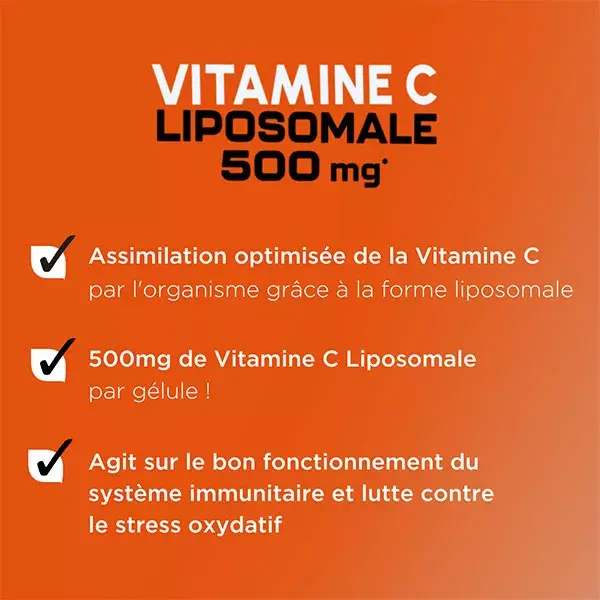 Forté Pharma Vitamine C Liposomale 500 mg Fatigue Immunité 15 gélules végétales