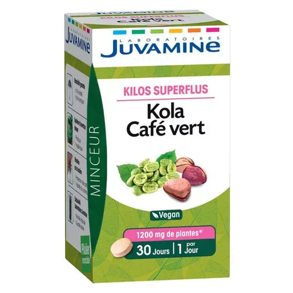 Juvamine Kilos Superflus Kola Café Vert 30 comprimés