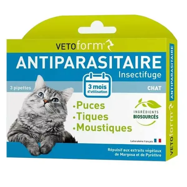Vetoform Antiparasitaire Chat 3 pipettes