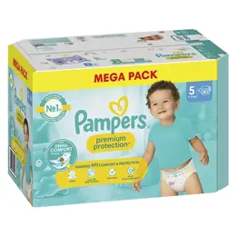 Pampers Premium Protection Taille 5 Couches x82 11kg - 16kg N°1 Pour Le Confort & La Protection