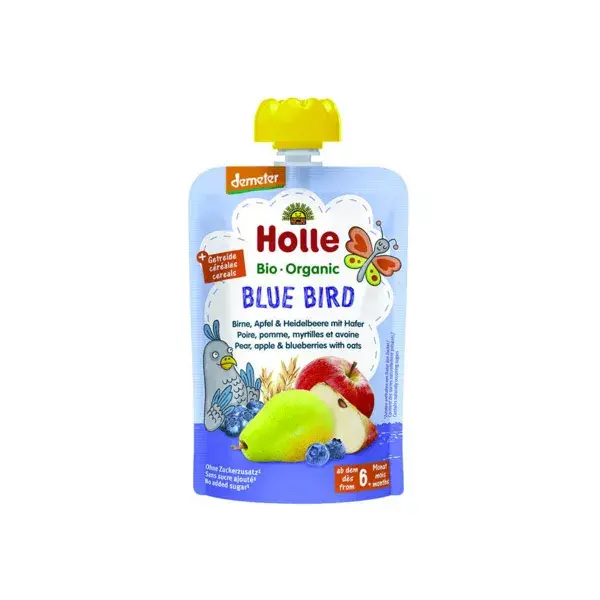 Holle Pouchy Pear Apple Blueberry Organic Oats Flask +6m 100g