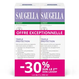 Saugella Tripla Protezione Detergente Intimo Disagio Intimo - 2x250 ml