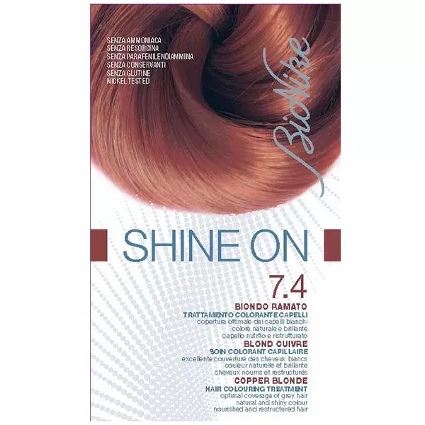 Bionike brillan en el colorante de pelo alto de tolerancia permanente cobre 7.4 Rubio