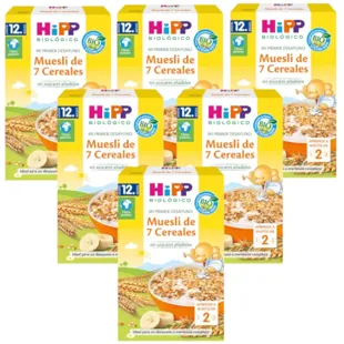 HiPP Biológico Mi Primer Desayuno Muesli de 7 Cereales +12m 6x200 gr