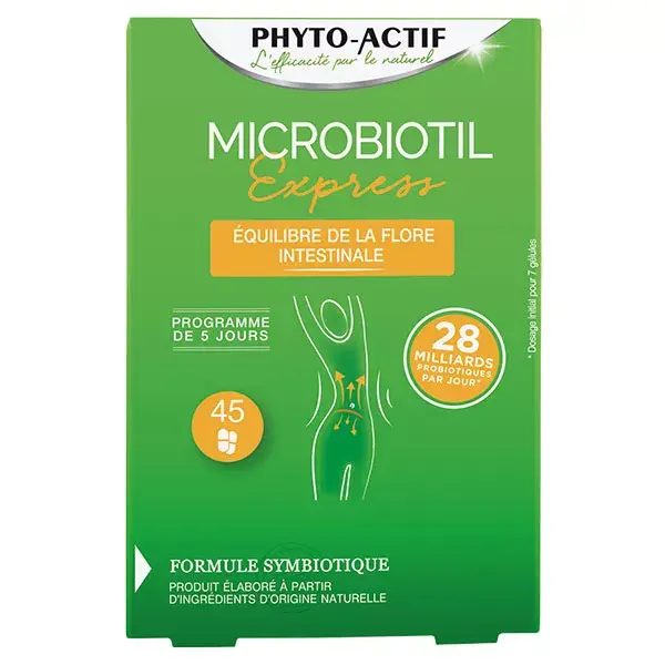 Phyto-Actif Probiotiques Microbiotil Express 45 gélules