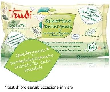 Trudi Baby Nature Salviette Detergenti Ipoallergeniche 64 Pezzi