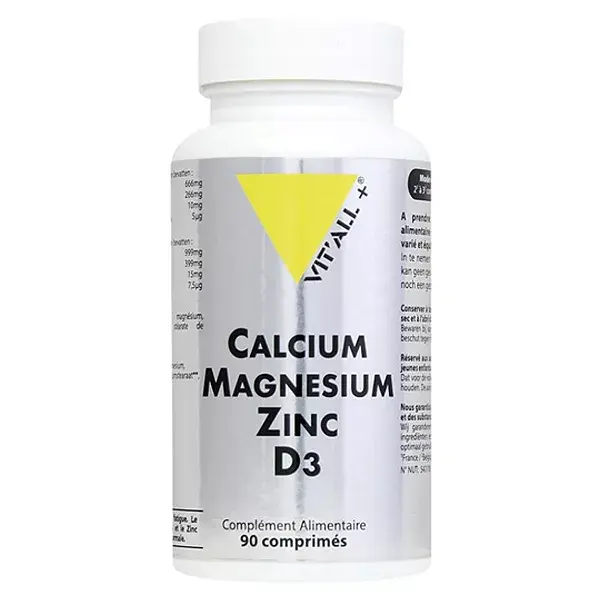 Vit'all+ Calcium Magnésium Zinc D3 90 comprimés