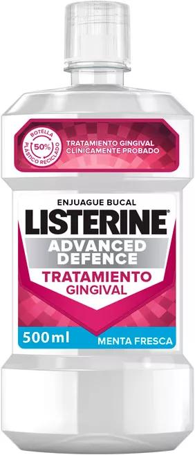 Listerine Advanced Defence Enjuague Bucal Tratamiento Gingival Menta Fresca 500 ml