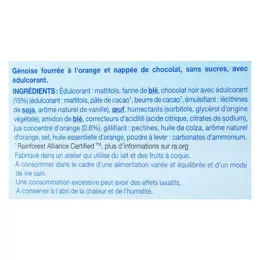 Gerblé Sans Sucres Génoise Chocolat Orange 140g