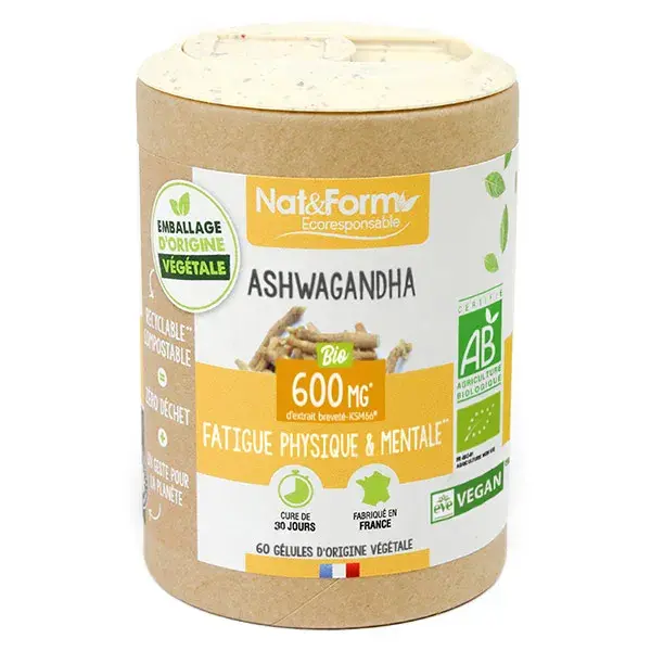 Nat & Form Ecoresponsable Ashwagandha bio 60 gélules