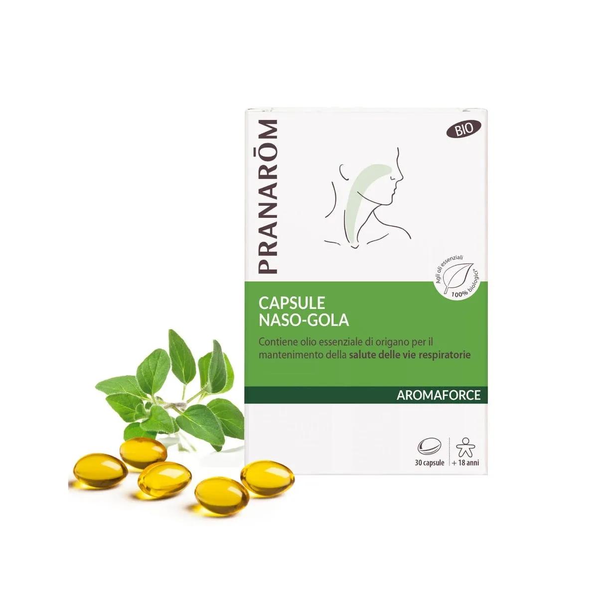 Pranarom Capsule Naso-Gola Con Olio Essenziale Bio Origano 30 Capsule