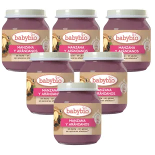 BabyBio Apple and Blueberry Jar +4m 6x130 gr