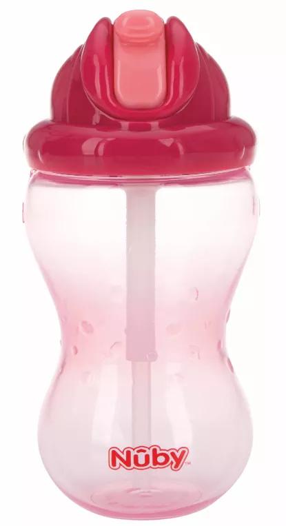 Nûby Flip-It Mok met Rietje +12m 360 ml Roze