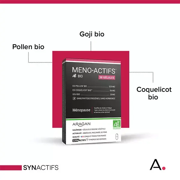 Aragan - Synactifs - Menoactifs® - Ménopause - Pollen BIO - 30 gélules